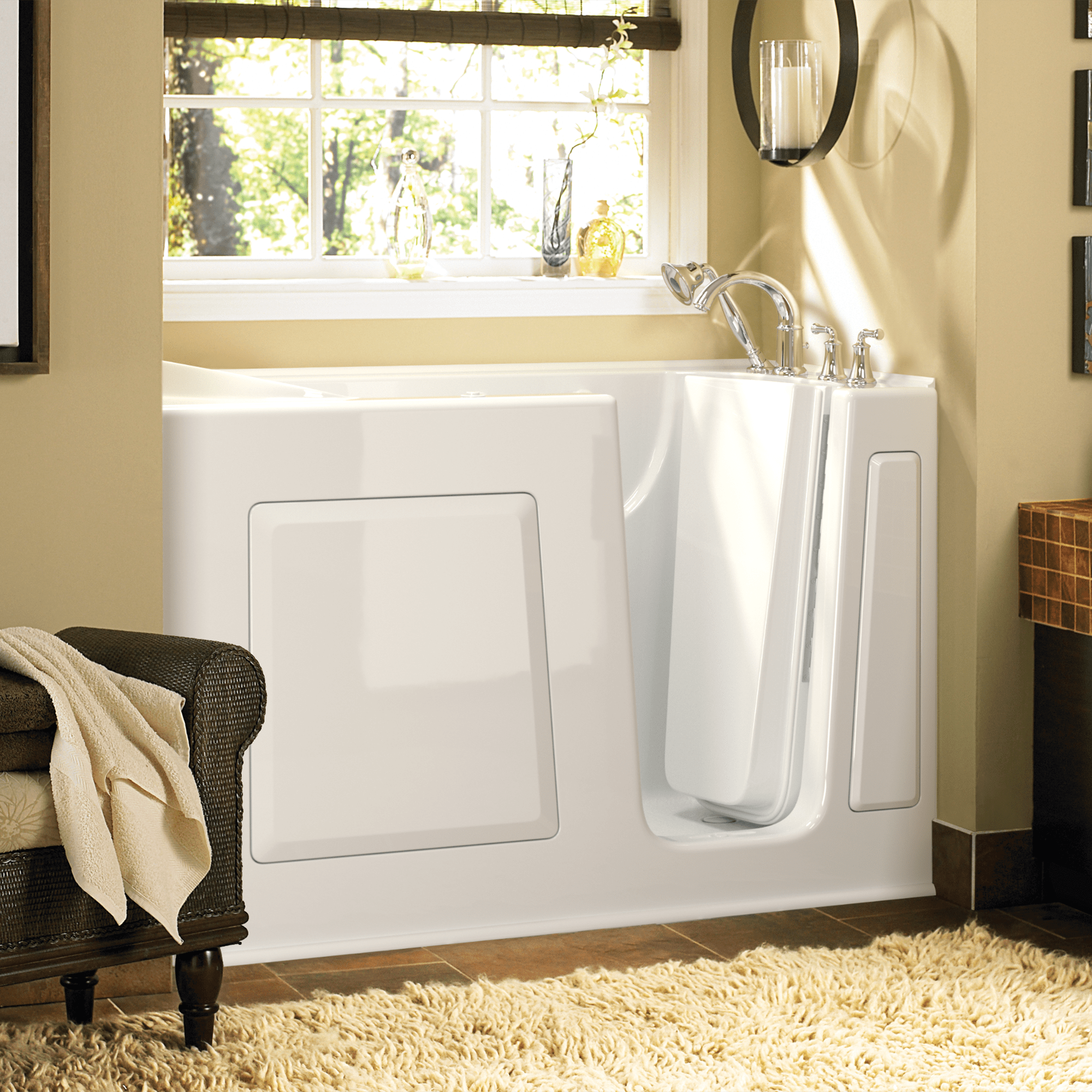Gelcoat Value Series 30x60 Inch Walk In Bathtub with Whirlpool Massage System   Right Hand Door and Drain WIB WHITE